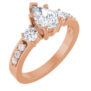 18K Rose Gold 8x5 mm Pear Ring Mounting