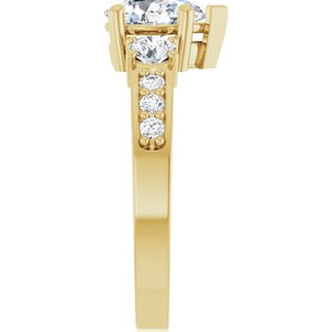 14K Yellow Gold 8x5 mm Pear Ring Mounting – image 7