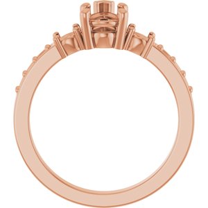 14K Rose Gold 8x5 mm Pear Ring Mounting – image 4