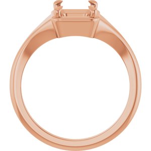 10K Rose Gold 8x6 mm Emerald Ring Mounting – image 4