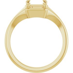 18K Yellow Gold 8x6 mm Emerald Ring Mounting – image 4