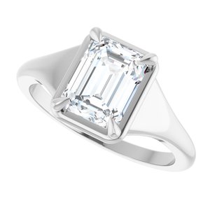 Sterling Silver 8x6 mm Emerald Ring Mounting – image 8