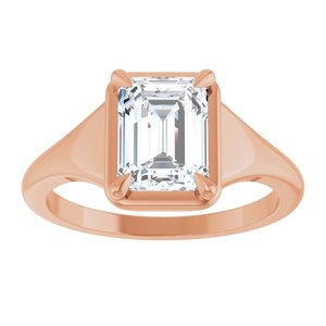 10K Rose Gold 8x6 mm Emerald Ring Mounting – image 5