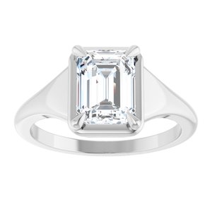 Continuum Sterling Silver 8x6 mm Emerald Ring Mounting – image 5