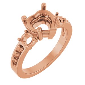 10K Rose Gold 8x8 mm Heart Ring Mounting – image 2