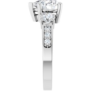 10K White Gold 8x8 mm Heart Ring Mounting – image 7