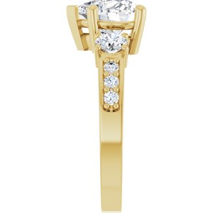 18K Yellow Gold 8x8 mm Heart Ring Mounting – image 7
