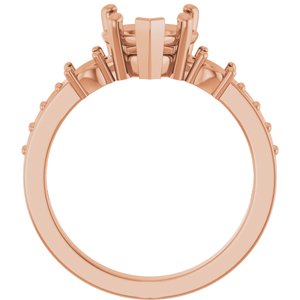 10K Rose Gold 8x8 mm Heart Ring Mounting – image 4