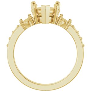 10K Yellow Gold 8x8 mm Heart Ring Mounting – image 4