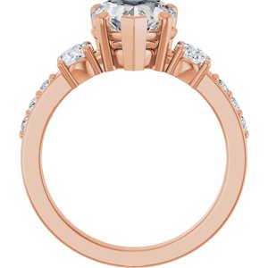 18K Rose Gold 8x8 mm Heart Ring Mounting – image 3