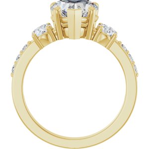 18K Yellow Gold 8x8 mm Heart Ring Mounting – image 3