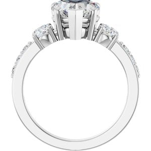 18K White Gold 8x8 mm Heart Ring Mounting – image 3
