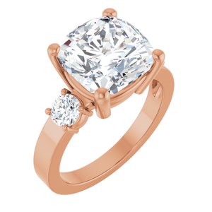 10K Rose Gold 10x10 mm Cushion Ring Mounting