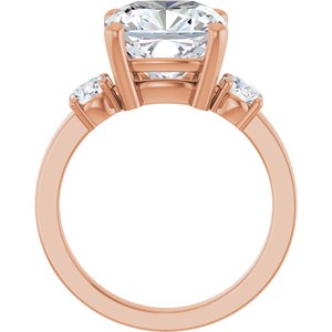 10K Rose Gold 10x10 mm Cushion Ring Mounting – image 3