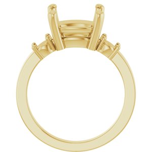 18K Yellow Gold 10x10 mm Cushion Ring Mounting – image 4