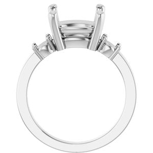 18K White Gold 10x10 mm Cushion Ring Mounting – image 4