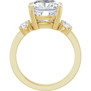 18K Yellow Gold 10x10 mm Cushion Ring Mounting – image 3