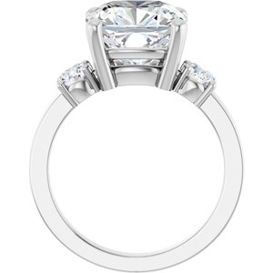 Platinum 10x10 mm Cushion Ring Mounting – image 3