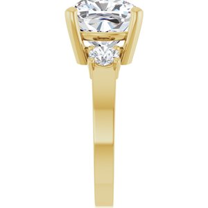 18K Yellow Gold 10x10 mm Cushion Ring Mounting – image 7