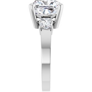 Sterling Silver 10x10 mm Cushion Ring Mounting – image 7