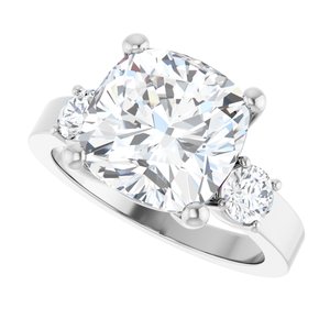 Sterling Silver 10x10 mm Cushion Ring Mounting – image 8