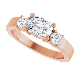 18K Rose Gold 7x5 mm Elongated Cushion Ring Mounting – image 8