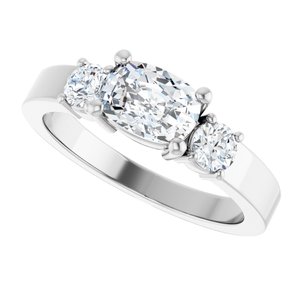 18K White Gold 7x5 mm Elongated Cushion Ring Mounting – image 8