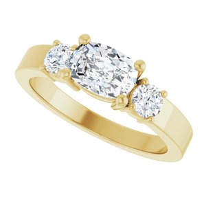 18K Yellow Gold 7x5 mm Elongated Cushion Ring Mounting – image 8