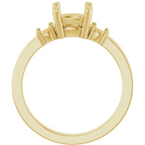 10K Yellow Gold 6.5x6.5 mm Cushion Ring Mounting – image 4