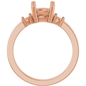 10K Rose Gold 6.5x6.5 mm Cushion Ring Mounting – image 4