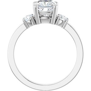 14K X1 White Gold 6.5x6.5 mm Cushion Ring Mounting – image 3