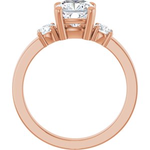 18K Rose Gold 6.5x6.5 mm Cushion Ring Mounting – image 3