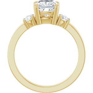 14K Yellow Gold 6.5x6.5 mm Cushion Ring Mounting – image 3