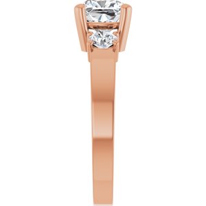 10K Rose Gold 6.5x6.5 mm Cushion Ring Mounting – image 7