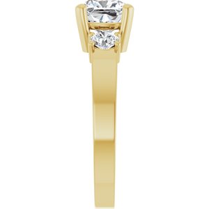 10K Yellow Gold 6.5x6.5 mm Cushion Ring Mounting – image 7