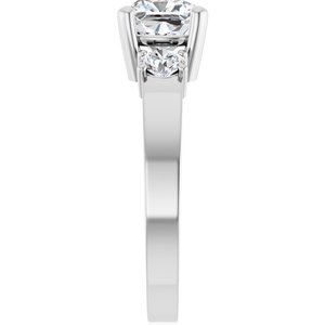 14K X1 White Gold 6.5x6.5 mm Cushion Ring Mounting – image 7