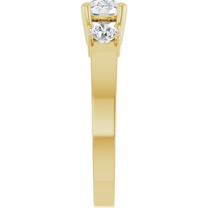 14K Yellow Gold 7x5 mm Elongated Cushion Ring Mounting – image 7