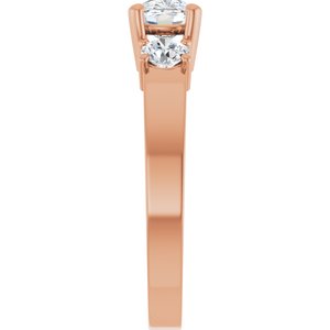 14K Rose Gold 7x5 mm Elongated Cushion Ring Mounting – image 7