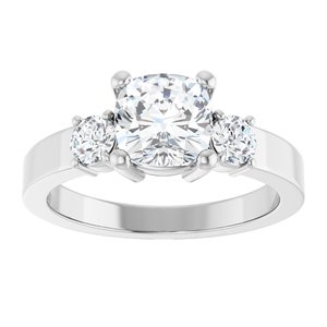 14K X1 White Gold 6.5x6.5 mm Cushion Ring Mounting – image 5