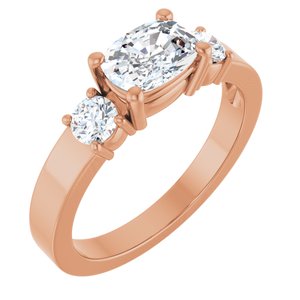 18K Rose Gold 7x5 mm Elongated Cushion Ring Mounting