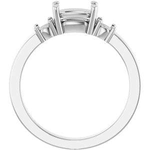 Platinum 7x5 mm Elongated Cushion Ring Mounting – image 4