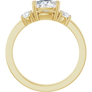 14K Yellow Gold 7x5 mm Elongated Cushion Ring Mounting – image 3