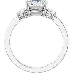 Platinum 7x5 mm Elongated Cushion Ring Mounting – image 3
