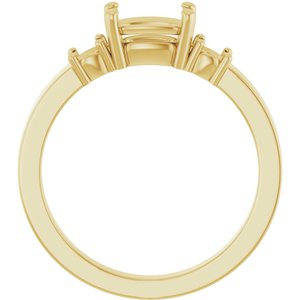 14K Yellow Gold 7x5 mm Elongated Cushion Ring Mounting – image 4