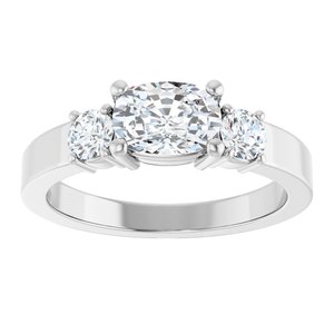 Sterling Silver 7x5 mm Elongated Cushion Ring Mounting – image 5