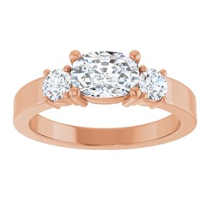 18K Rose Gold 7x5 mm Elongated Cushion Ring Mounting – image 5