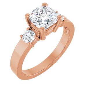 14K Rose Gold 6.5x6.5 mm Cushion Ring Mounting