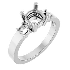 Sterling Silver 6.5x6.5 mm Cushion Ring Mounting – image 2