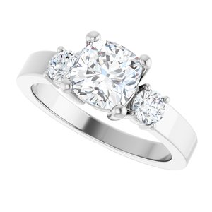 18K White Gold 6.5x6.5 mm Cushion Ring Mounting – image 8
