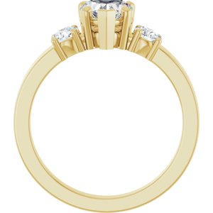 10K Yellow Gold 6x6 mm Heart Ring Mounting – image 3